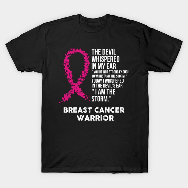 The Devil- Breast cancer Awareness Support Ribbon T-Shirt by HomerNewbergereq